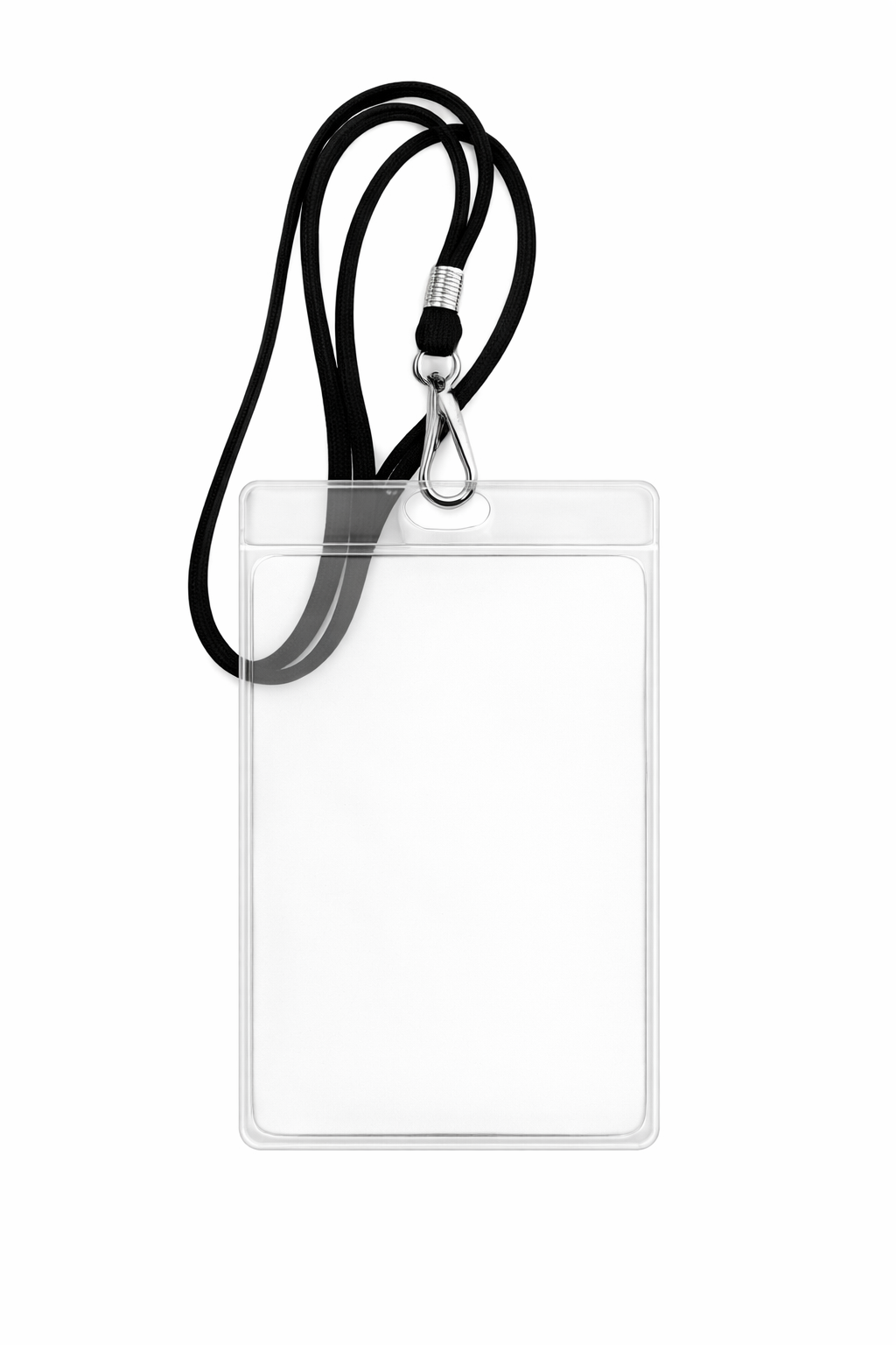 Portagafete de vinil vertical con colgante